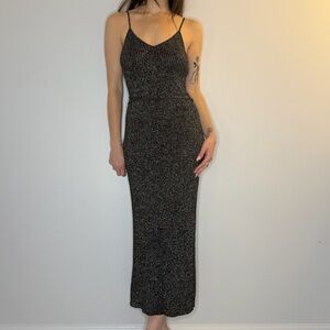 Proenza Schouler White Label Open Back Metallic Maxi Dress (small)